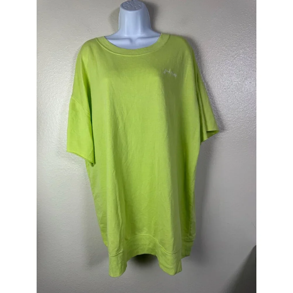 Infinitely Free People Cozy Cool Girl Sleep Tee Oversized Neon Green Women Small - Picture 16 of 16